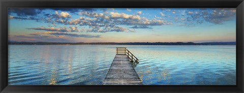 Framed Boat Ramp And Filigree Clouds, Bavaria, Germany Print