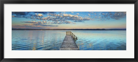 Framed Boat Ramp And Filigree Clouds, Bavaria, Germany Print