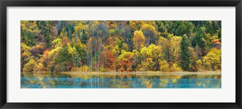 Framed Lake And Forest In Autumn, China Print