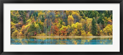 Framed Lake And Forest In Autumn, China Print