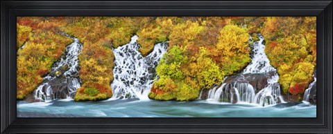 Framed Hraunfossar Waterfall, Iceland Print