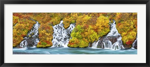 Framed Hraunfossar Waterfall, Iceland Print