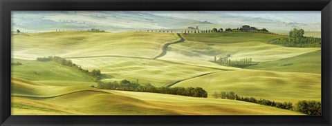 Framed Tuscany Landscape, Val d&#39;Orcia, Italy Print