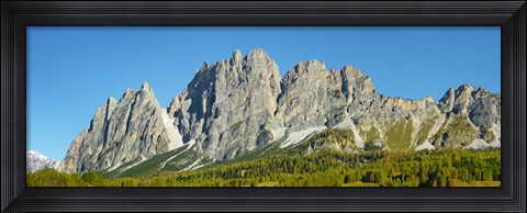 Framed Pomagagnon and Larches in Autumn, Cortina d&#39;Ampezzo, Dolomites, Italy Print