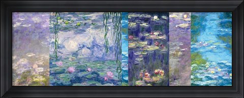 Framed Waterlilies I Print