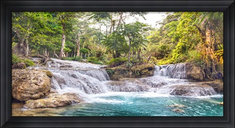 Framed Kuang Si Falls, Luang Prabang,  Laos Print