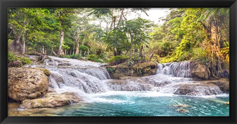 Framed Kuang Si Falls, Luang Prabang,  Laos Print