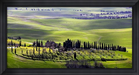 Framed Country houses in Tuscany Print