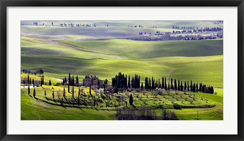 Framed Country houses in Tuscany Print