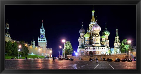 Framed Red Square at Night, Moscow Print