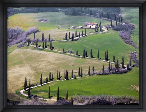 Framed Road near Montepulciano, Tuscany Print