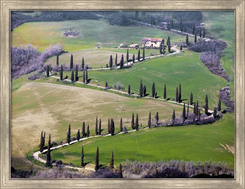 Framed Road near Montepulciano, Tuscany Print