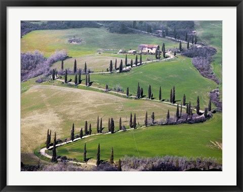 Framed Road near Montepulciano, Tuscany Print