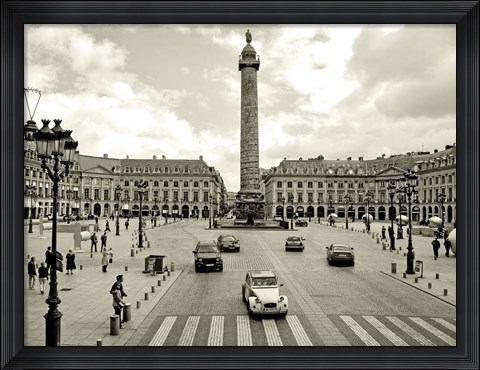 Framed Place Vendome, Paris Print