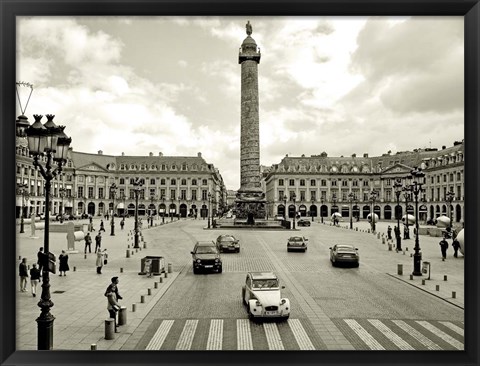 Framed Place Vendome, Paris Print