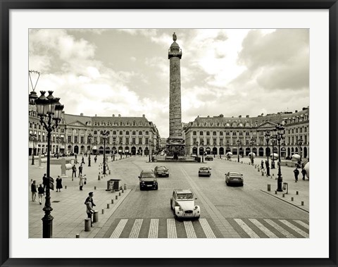 Framed Place Vendome, Paris Print