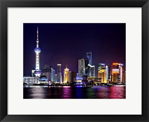 Framed Shanghai at Night Print