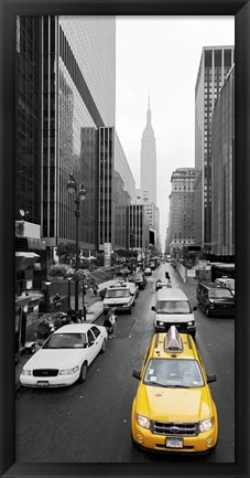 Framed Taxi in Manhattan, NYC Print