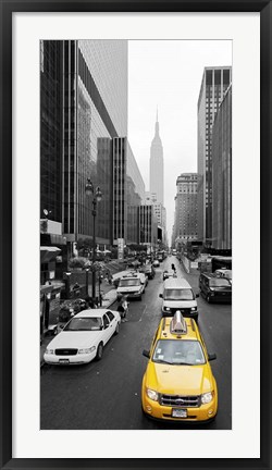 Framed Taxi in Manhattan, NYC Print