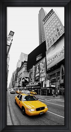 Framed Taxi in Times Square, NYC Print