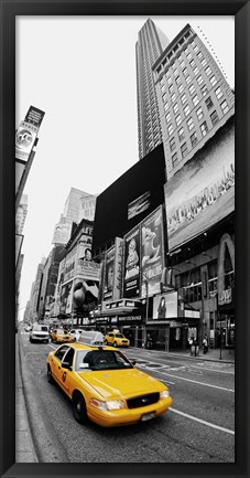 Framed Taxi in Times Square, NYC Print