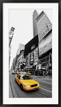 Framed Taxi in Times Square, NYC Print