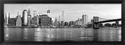 Framed Manhattan and Brooklyn Bridge, NYC 1 Print