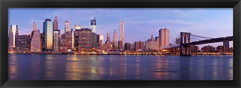 Framed Manhattan and Brooklyn Bridge, NYC 2 Print