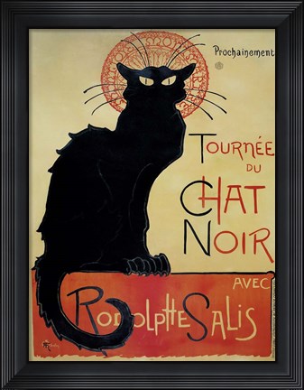 Framed Tournee Du Chat Noir (Yellow Background) Print