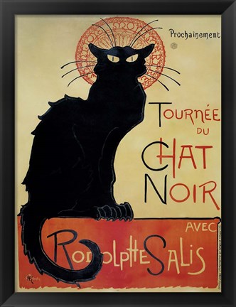 Framed Tournee Du Chat Noir (Yellow Background) Print