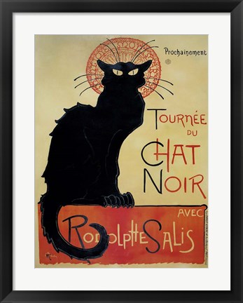 Framed Tournee Du Chat Noir (Yellow Background) Print