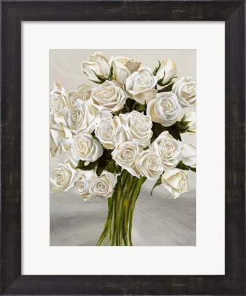 Framed Bouquet Blanc II Print