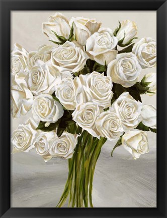 Framed Bouquet Blanc II Print