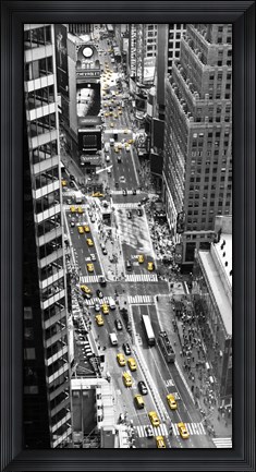 Framed Yellow Taxi in Times Square, NYC Print