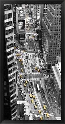 Framed Yellow Taxi in Times Square, NYC Print