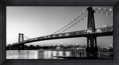 Framed Queensboro Bridge and Manhattan from Brooklyn, NYC Print
