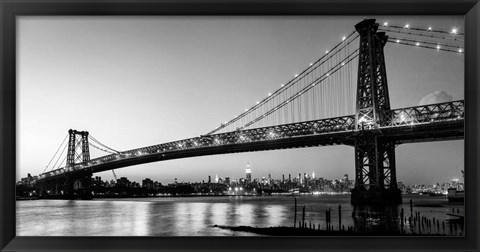 Framed Queensboro Bridge and Manhattan from Brooklyn, NYC Print