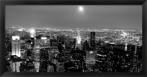 Framed Aerial View of Manhattan, NYC Print