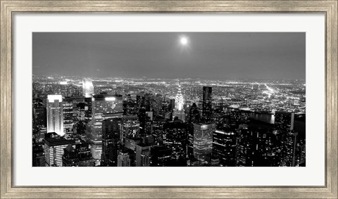 Framed Aerial View of Manhattan, NYC Print