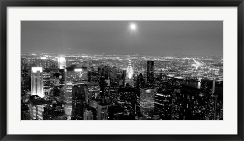 Framed Aerial View of Manhattan, NYC Print