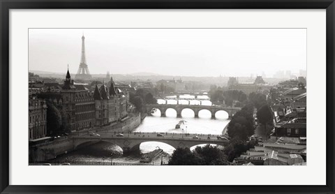 Framed Bridges over the Seine River, Paris Print