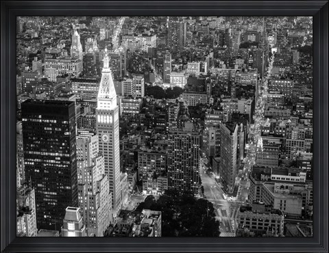 Framed Aerial View of Manhattan, NYC Print