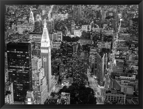 Framed Aerial View of Manhattan, NYC Print