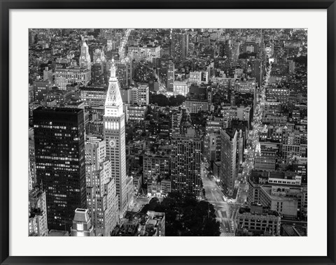 Framed Aerial View of Manhattan, NYC Print