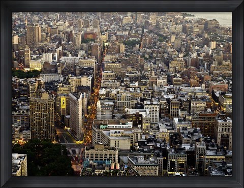 Framed Aerial View of Manhattan, NYC Print