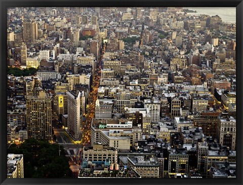 Framed Aerial View of Manhattan, NYC Print