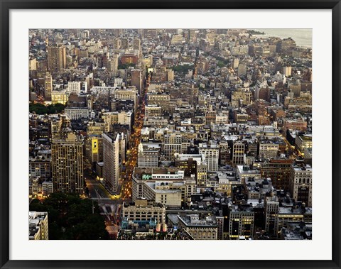 Framed Aerial View of Manhattan, NYC Print