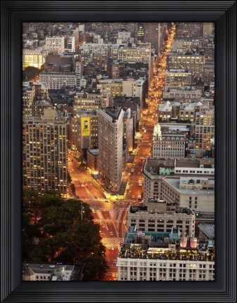 Framed Aerial View of Flatiron Building, NYC Print