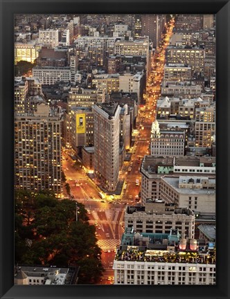 Framed Aerial View of Flatiron Building, NYC Print