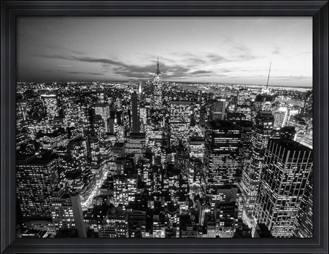 Framed Manhattan Skyline with the Empire State Building, NYC Print